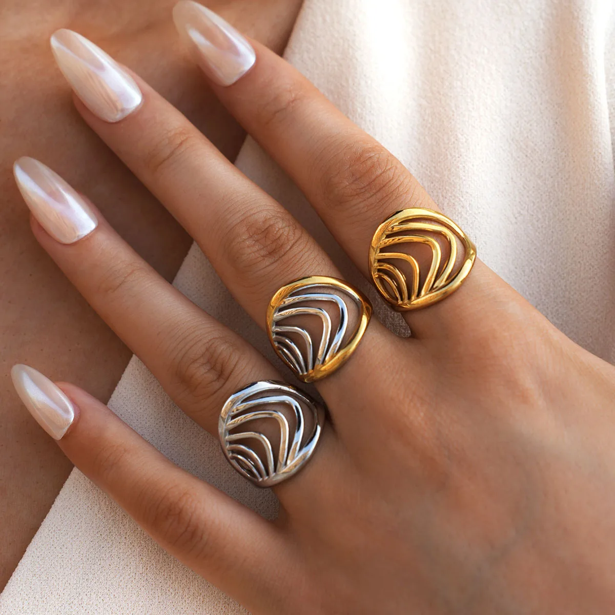 Offene Ringe aus Edelstahl für Damen