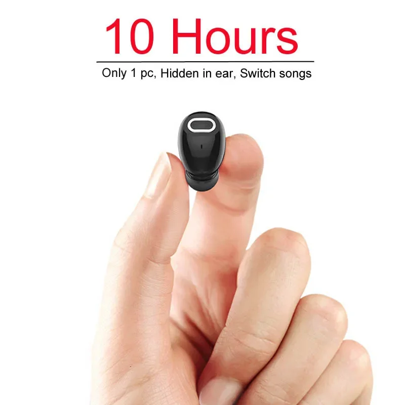 Mini Bluetooth Earphone 10 Hrs Music Time Wireless For TV PC iPhone Samsung Android Phone