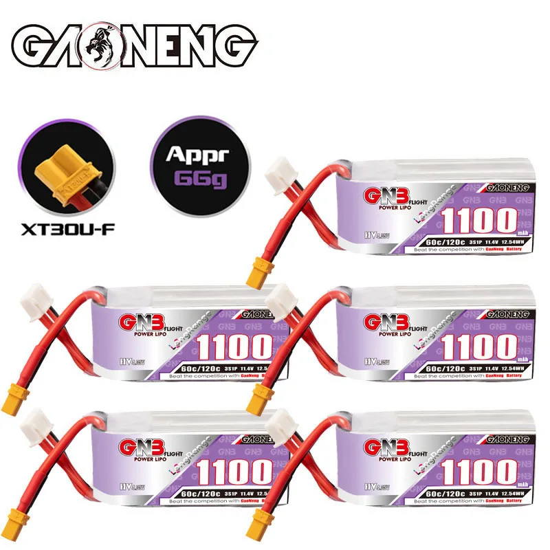 

Upgraded GNB 3s 11.4v 1100mAh Lipo Battery For RC Helicopter Quadcopter FPV Racing Drone Spare Parts HV 60c/120c 11.4v Battery