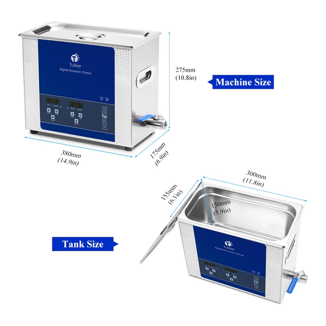 6L Tullker Ultrasonic Lab Cleaner PCB Hardware Ultrasound Bath Screw Nail Oil Rust Remove Spark Plug Ultrason Clean Wash Device 2