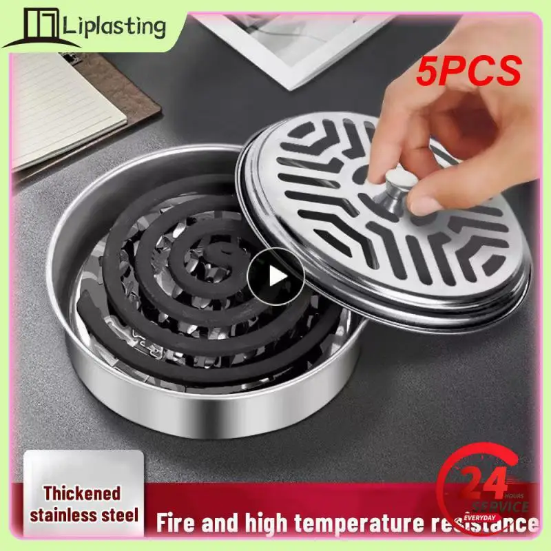 

5PCS Mosquito Incense Tray Mosquito Control Mosquito-repellent Incense Stainless Steel Mosquito Coil Prevention Control Supplies