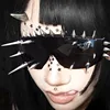 Gothic Metal Rivet Sunglasses Luxury Brand Designer Sun Glasses Trend Party Steampunk Punk Street Style Eyewear for Men Women