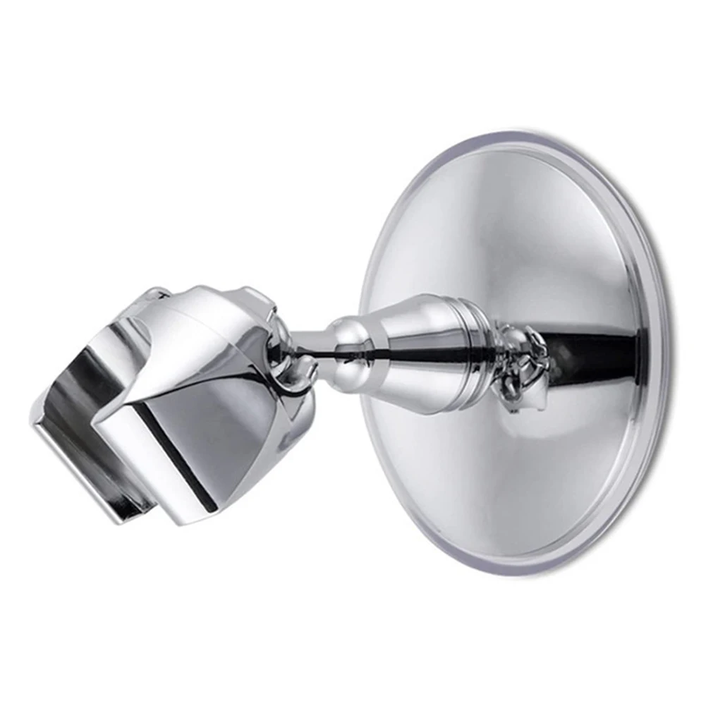 Strong Suction Cup Adjustable Base Punching On The Wall Adjustable Base Chrome Finish Durable ABS Shower Head Holder