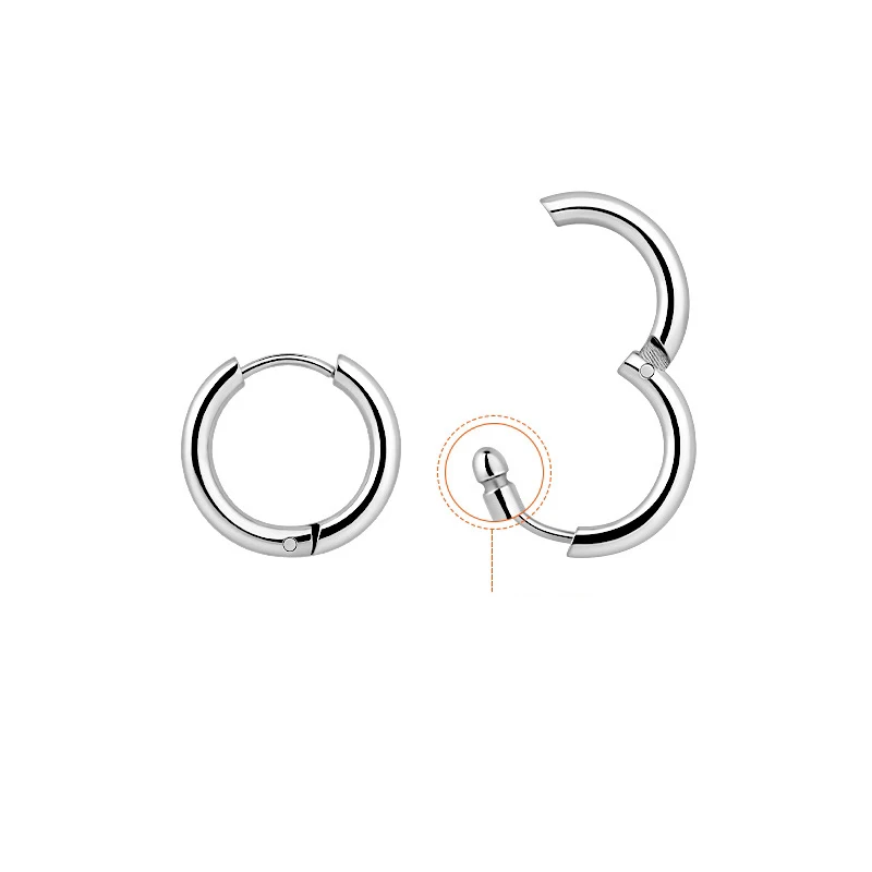 Sleek Stainless Steel Small Hoop Earrings 8-20mm