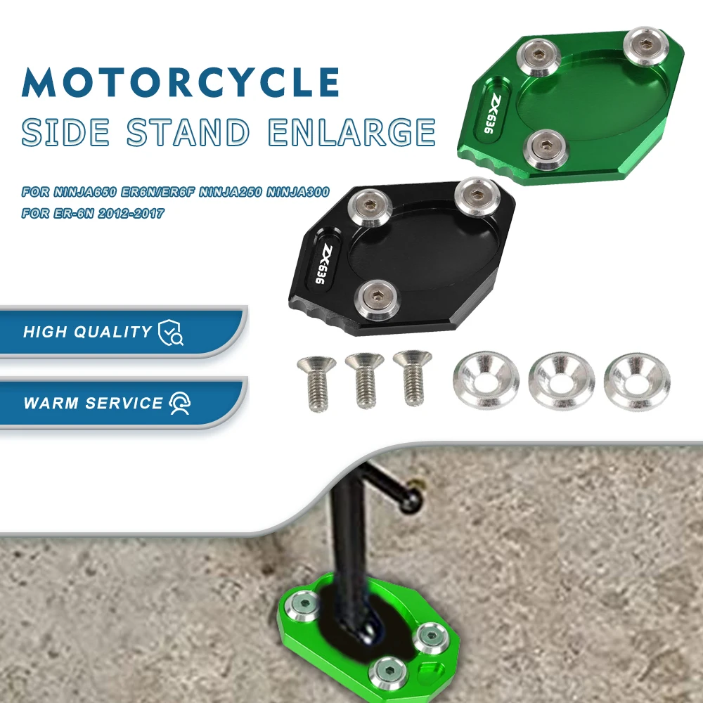 

For Kawasaki ZX636 2009-2023 2022 2021 2020 2019 Kickstand Enlarge Plate Foot Side Stand Enlarger Extension Support Pad ZX 636