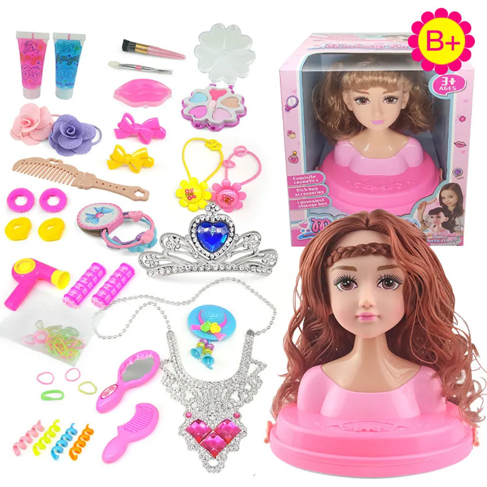 Doll Makeup Set Styling Doll Head With Hair Dryer Makeup Doll