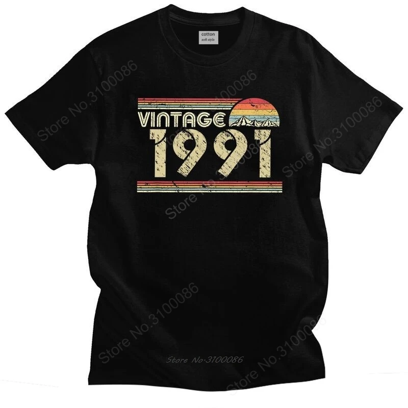 클래식 빈티지 1991 티셔츠 남성 반팔 streetwear 티셔츠 세련된 생일 선물..