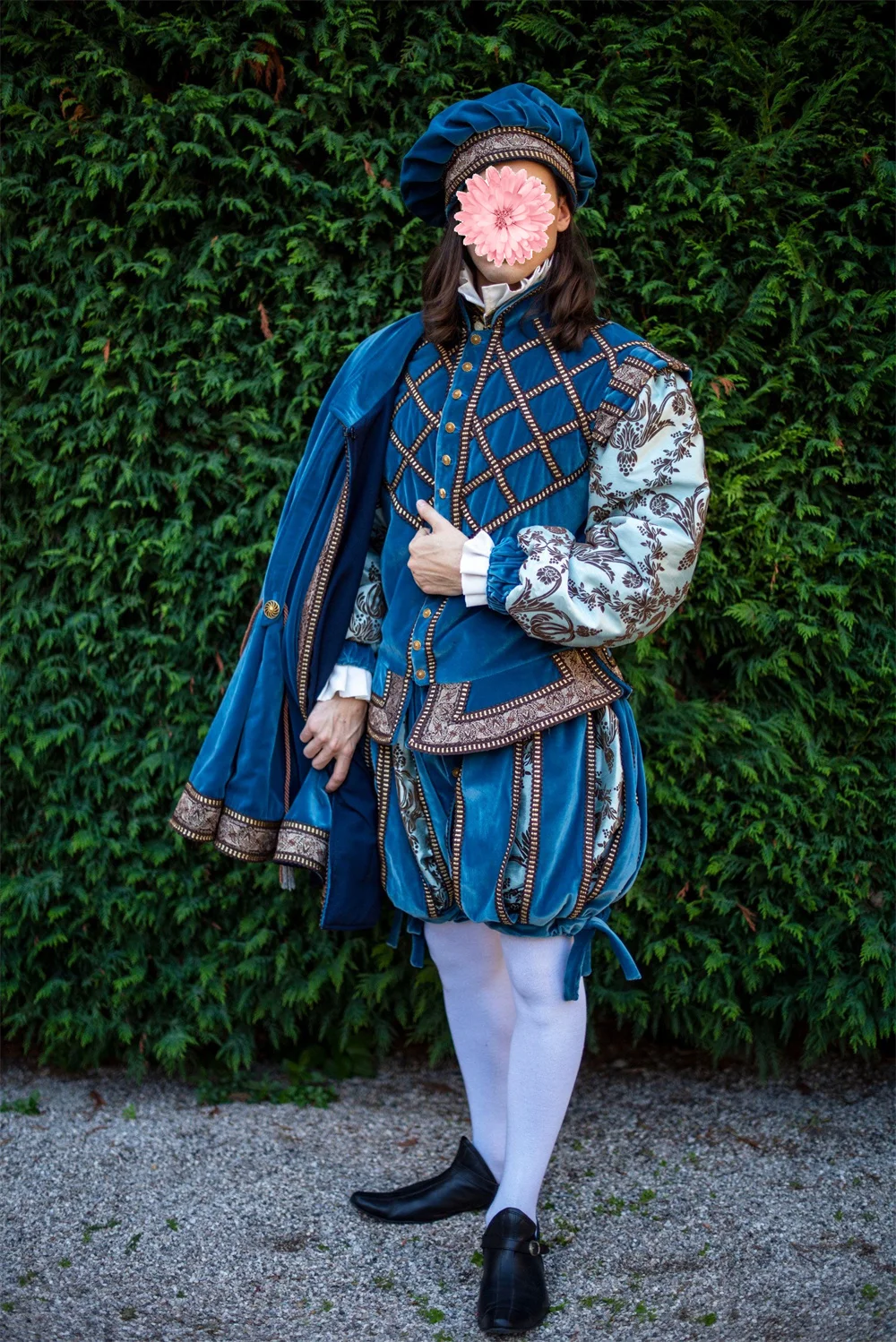 Medieval Renaissance Tudor Mens Costume Blue Royal Noble Prince Costume 
