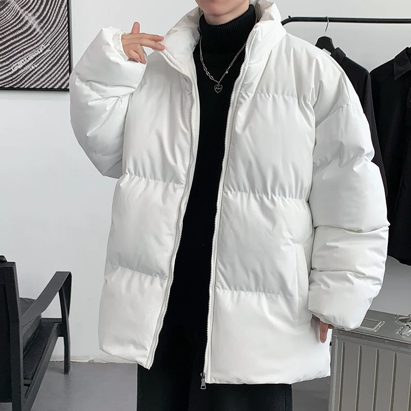 Casual Men's Solid Cotton-Padded Jackets 2023 Autumn Winter Loose Thick Warm Parkas Down Coat Outwear Oversize M-8XL Top Clothes