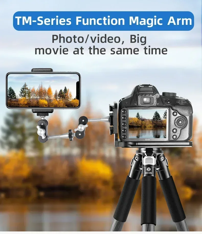 Description Picture 2 of itemMini Magic Arm Double Ball head 1/4 inch Screw for SLR Camera Tripod Camera Cage Rig LED Video Light Microphone Field Monitor