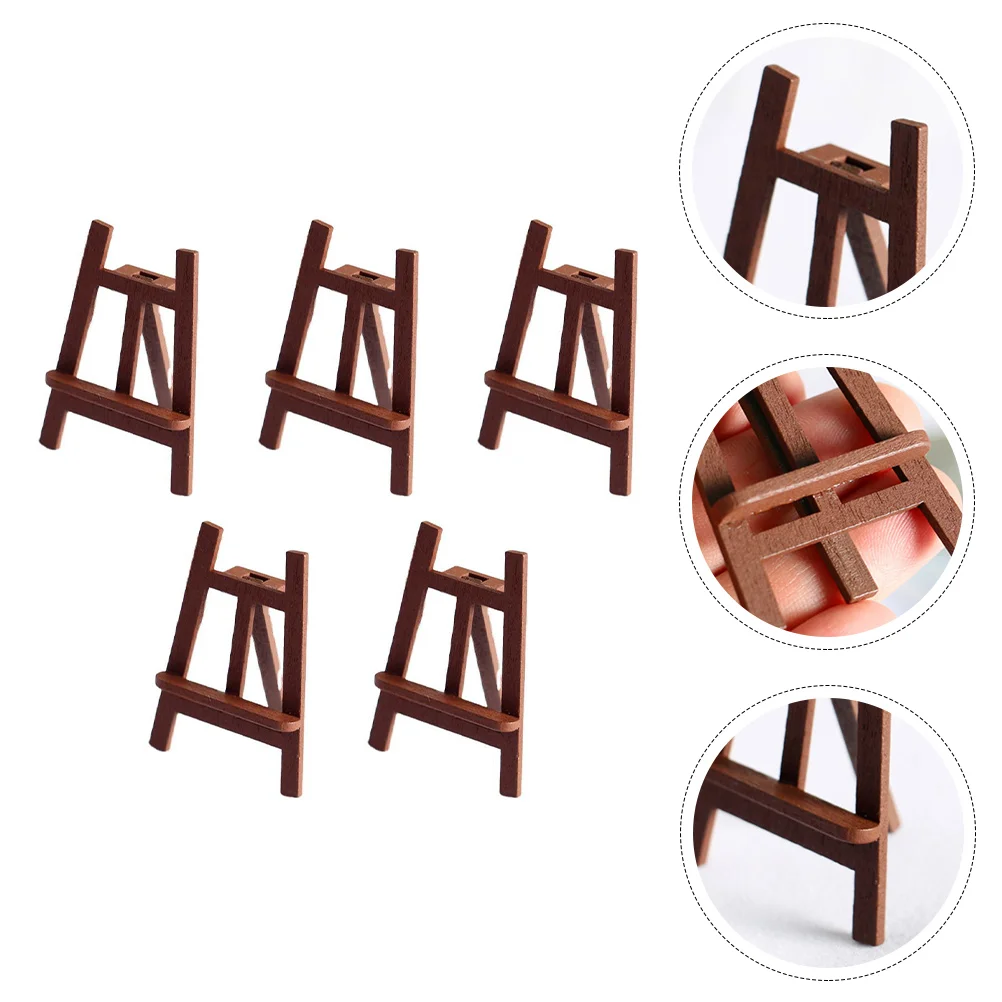 

5 Pcs Mini Easel Model Miniature Micro House Blackboard DIY Landscaping Accessory Ornament Wooden Child