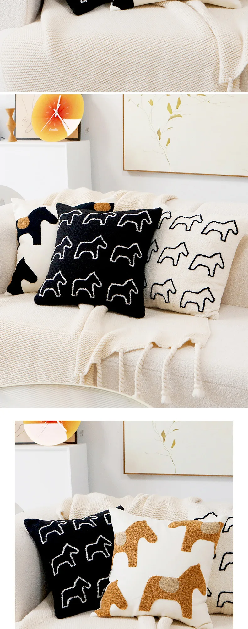 Nette kinder Pferd Nordic Minimalistischen Kissenbezüge Für Home Sofa Bett Wurf Kissen Fall Wohnzimmer Dekorative – Detail 7