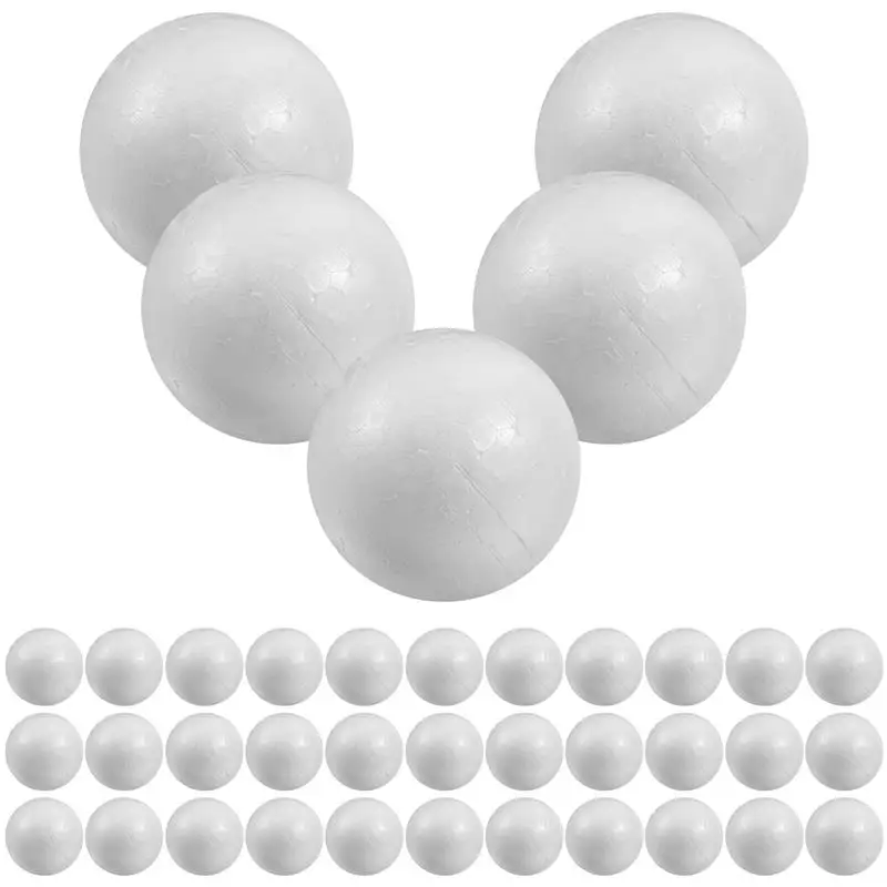 thumbnail image 1 of 50/100 piezas de bolas de espuma de poliestireno blancas grandes de 2/3/4/5/6 cm para manualidades, bolas redondas para manualidades, para decoración de fiestas de bodas, 1 of 5