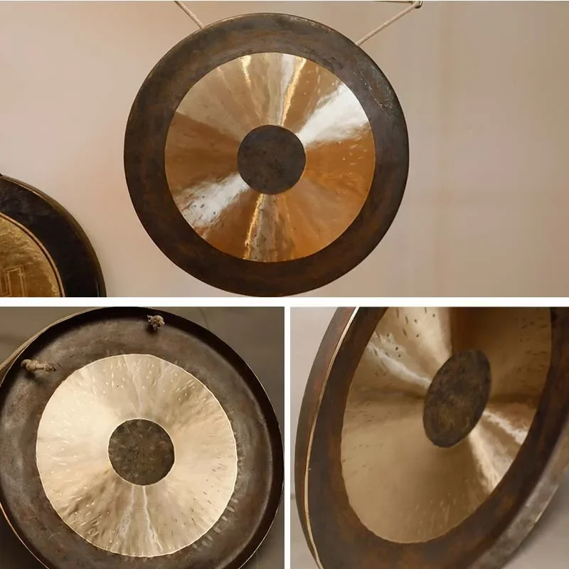 Handmade Copper Gong Meditation Tools Sound Healing Yoga Low Volume Gongs Large Musical Percussion Professional Instruments