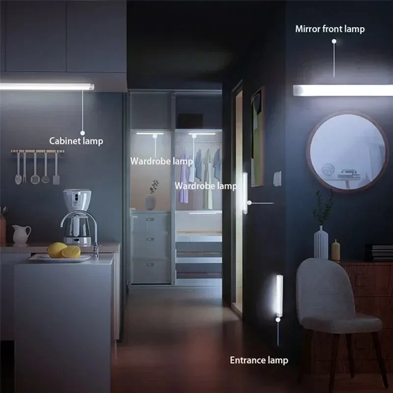 Kitchen Light Led Lights Cabinet Storage Night Leds Lamp Lighting Lamps USB Decoration Wardrobe Illumination Stairs Wireless