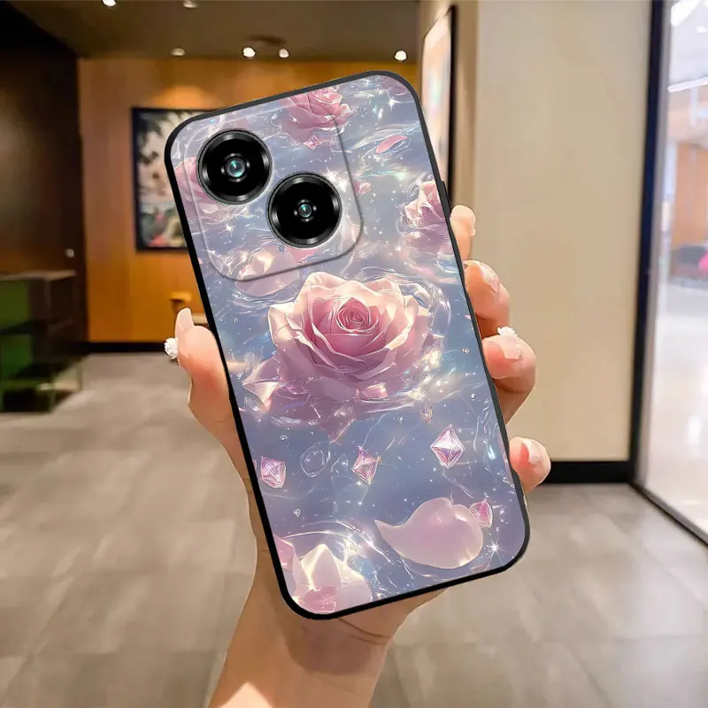 Fashion Soft Silicone Shockproof Butterfly Marble Black TPU Phone Case