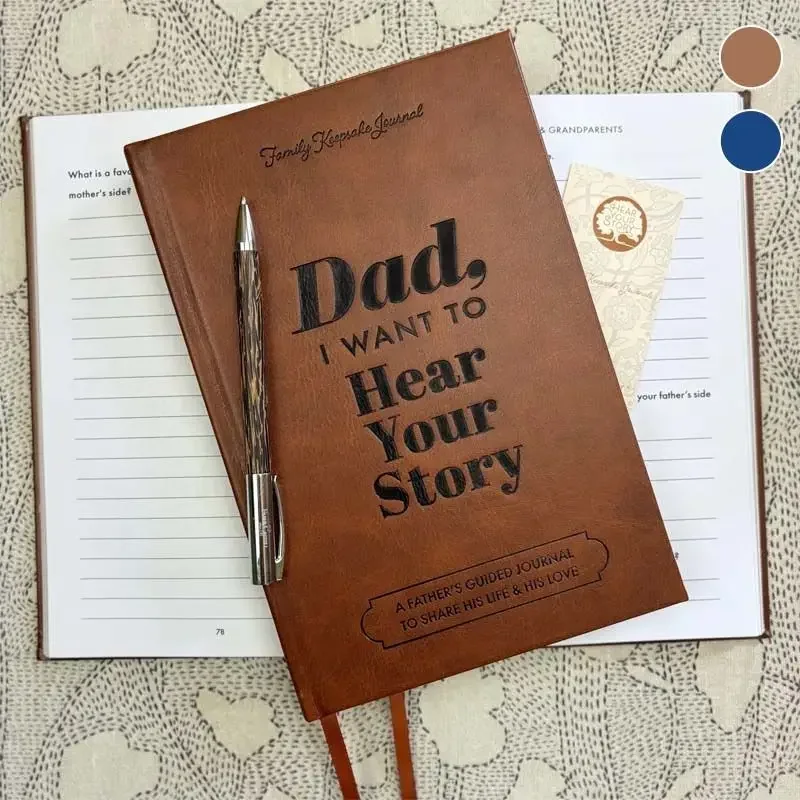 Memory books Mom I Want To Hear Your Story Dad Mom Leather Memory Books A Father's Guided Journal To Share His Life