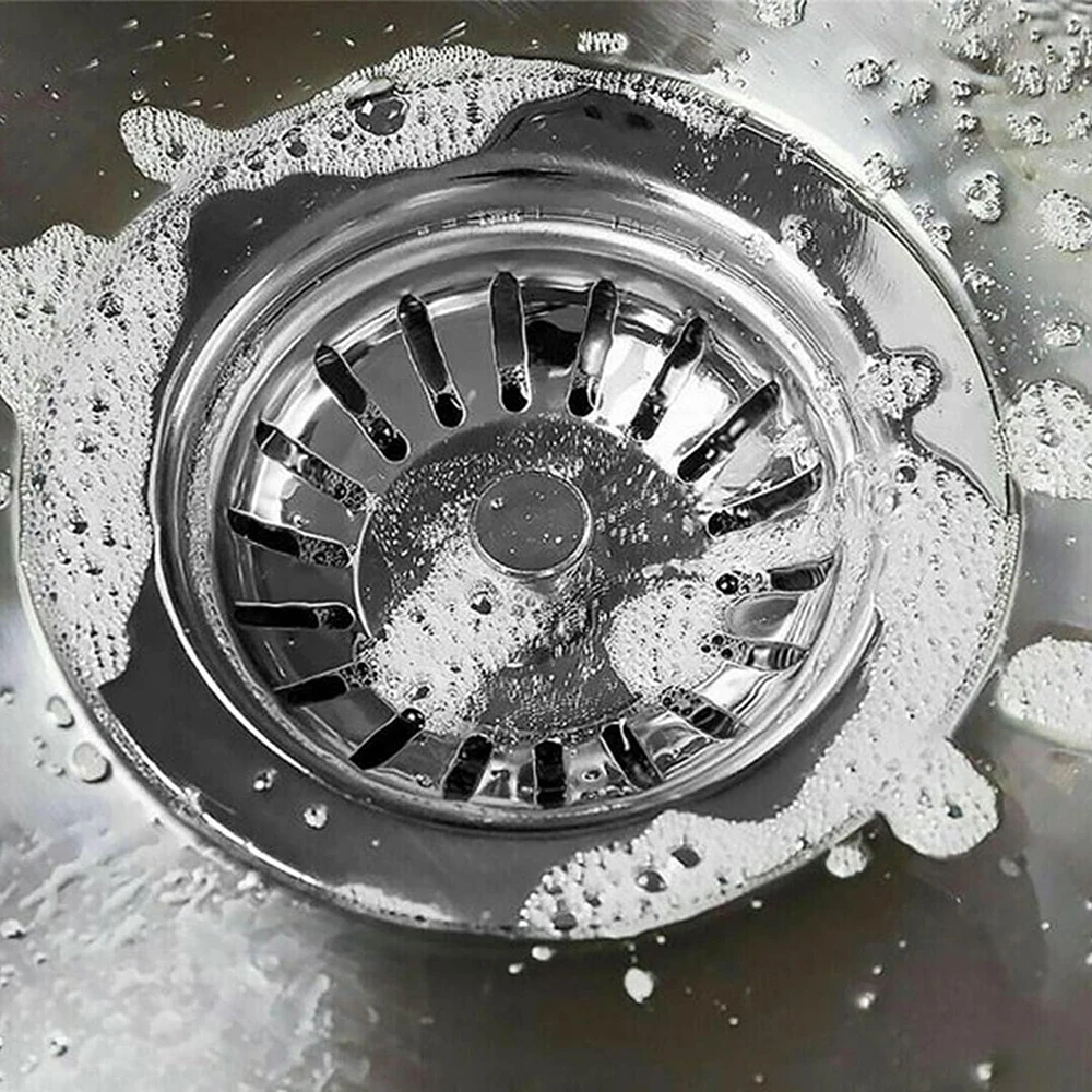 Kitchen Sink Filter Stainless Steel Hole Bathtub Drain Hair Catcher Stopper Sewer Strainer Basin Waste Plug No Clog Filter