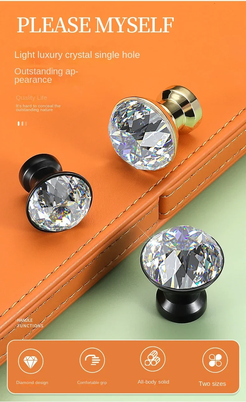 Description Picture 2 of itemCrystal Handles Kitchen Cabinet Knob Transparent Crystal Ball Dresser Pulls Drawer Knobs Kitchen Handles Furniture Hardware