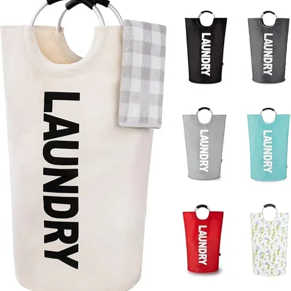 Foldable Padded-Handle Large-Capacity Waterproof Laundry Basket
