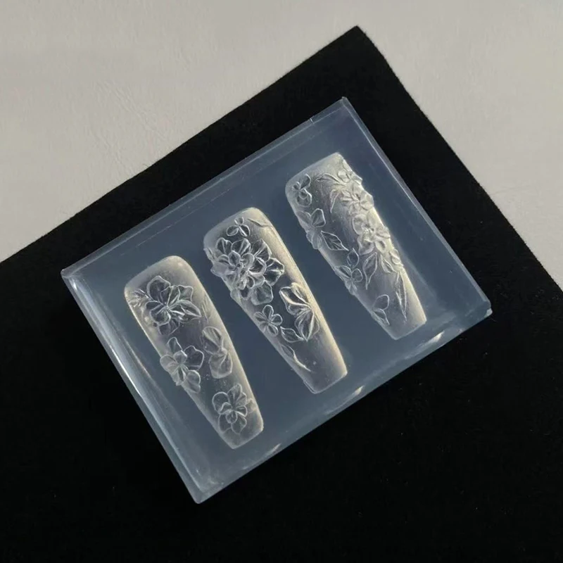 3D 몰드 실리콘 네일 아트 장식 DIY 꽃 디자인 템플릿 네일용 몰드 쥬얼리 공예 투명 네일 몰드 도구