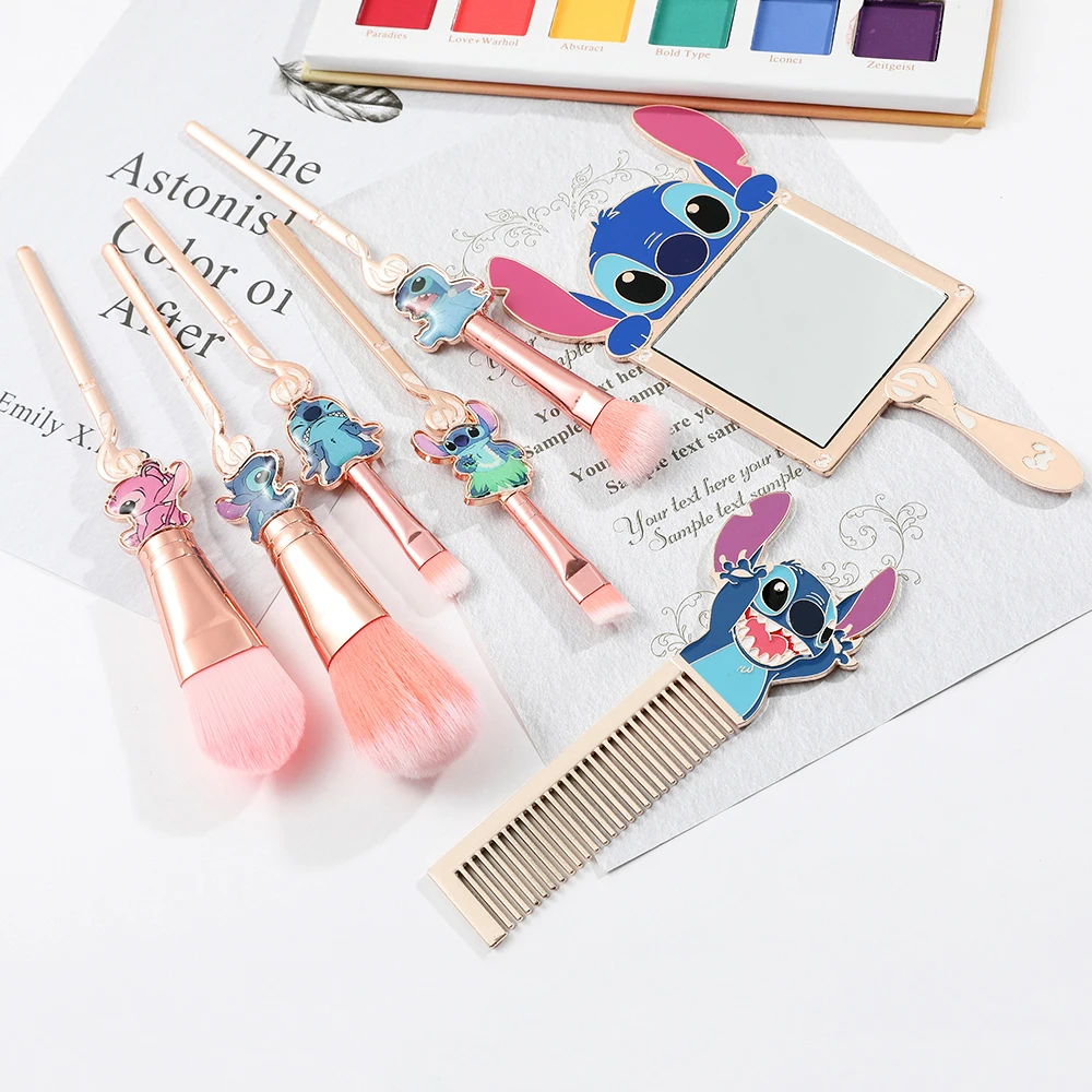 Description Picture 6 of itemSuper cute, Stitch makeup brush set, creative portable hand mirror and comb to choose from, suitable for girls' birthday parties
