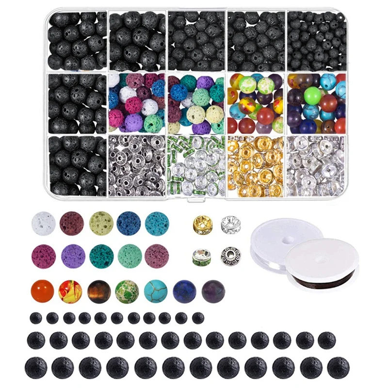 

Lava Beads Stone Kits For Diffuse Essential Oils Adult DIY Jewelry Making Supplies