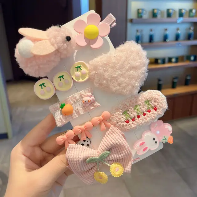 New Autumn and Winter Plush Cute Sweet Hair Clip Women's Bangs Side Clip Headdress Cartoon Animal Hairpin Hair Accessories