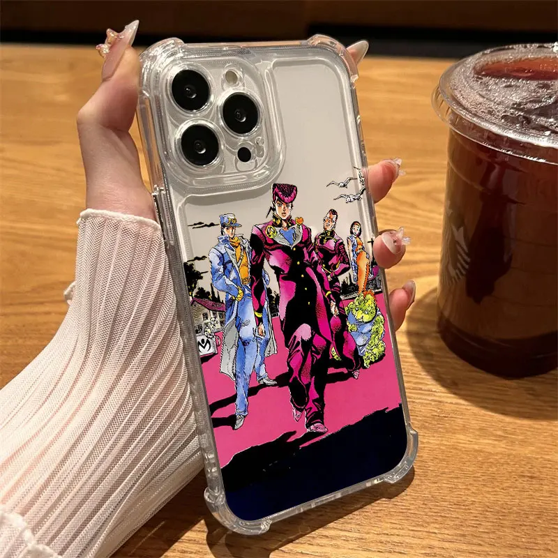 Clear Shockproof Anime Phone Case - JoJo's Bizarre Adventure Design