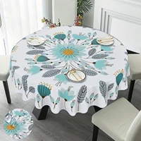 1pc Floral Round Tablecloth 152.4 Cm Farmhouse Rustic Tablecloth Spring Summer Tablecloth Boho Flowers Outdoor And Indoor Party 1
