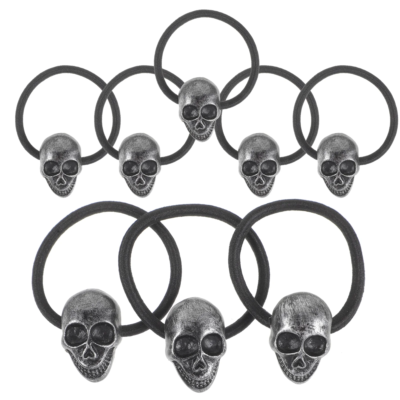 

10 Pcs Skull Hair Ring Accessories for Girls Gothic Accessory Elastic Bands Ties Punk Halloween Rope Resin Miss Head