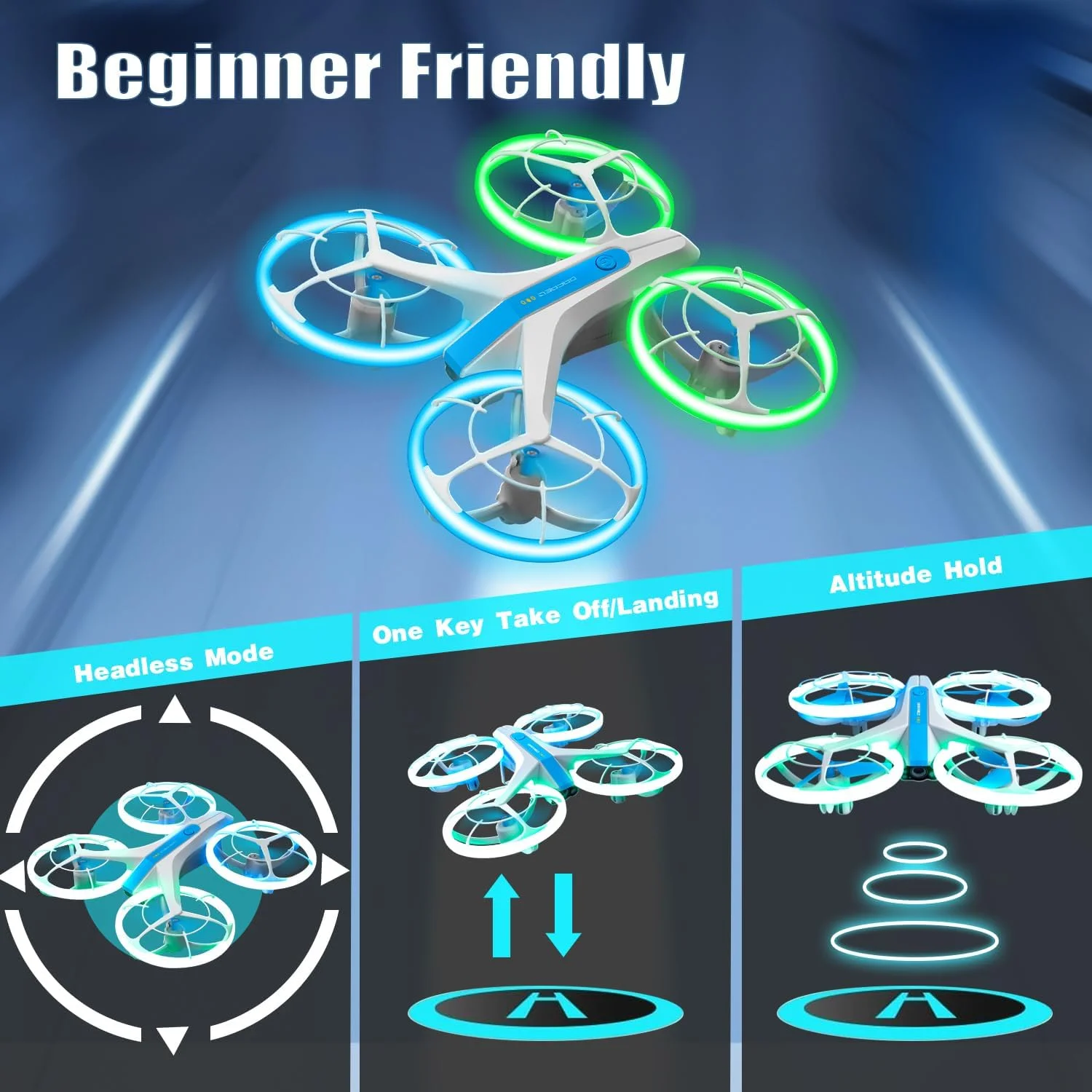 4DRC V33 Drones 8K 4K HD Camera RC Drone with Altitude Hold and Headless Mode RC Quadcopter with LED Light Gift Toy for Kids drone quadcopter
