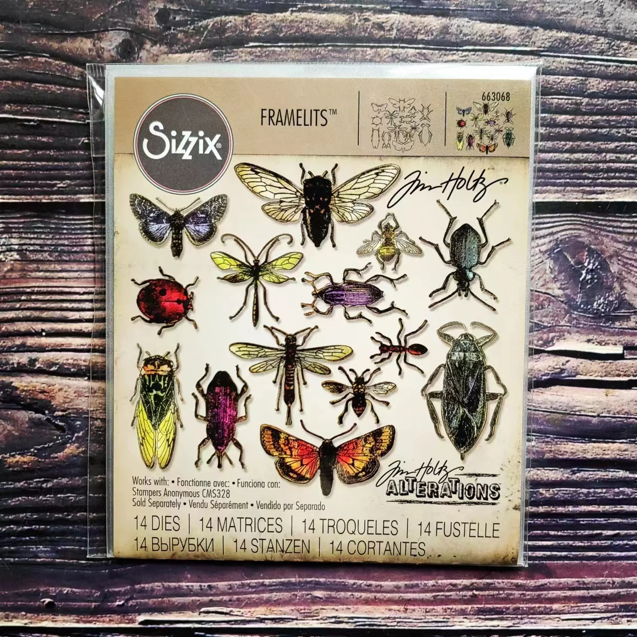 

Набор штампов Sizzix 663068, 14PK - Entomology