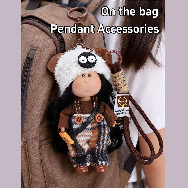 Mini-Humanoide Puppe zum Selbstgestalten mit Hängeriemen, Mädchen-Handtaschenanhänger, Schlüsselanhänger, Handy-Anhänger, Heimdekoration, Geschenk – Detail 6