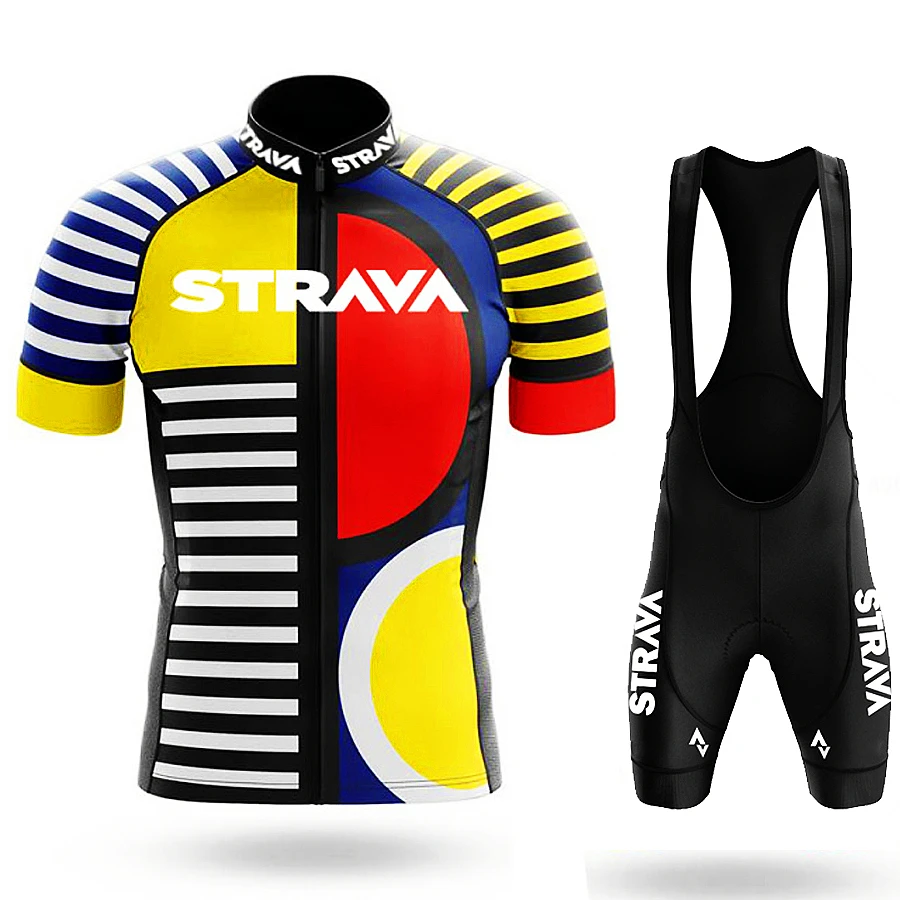 Strava 사이클링 세트, 자전거 유니폼, 사이클링 저지 세트, 로드 바이크 저지, MTB 자전거 착용, 클래식 사이클링 의류 슈트, 여름