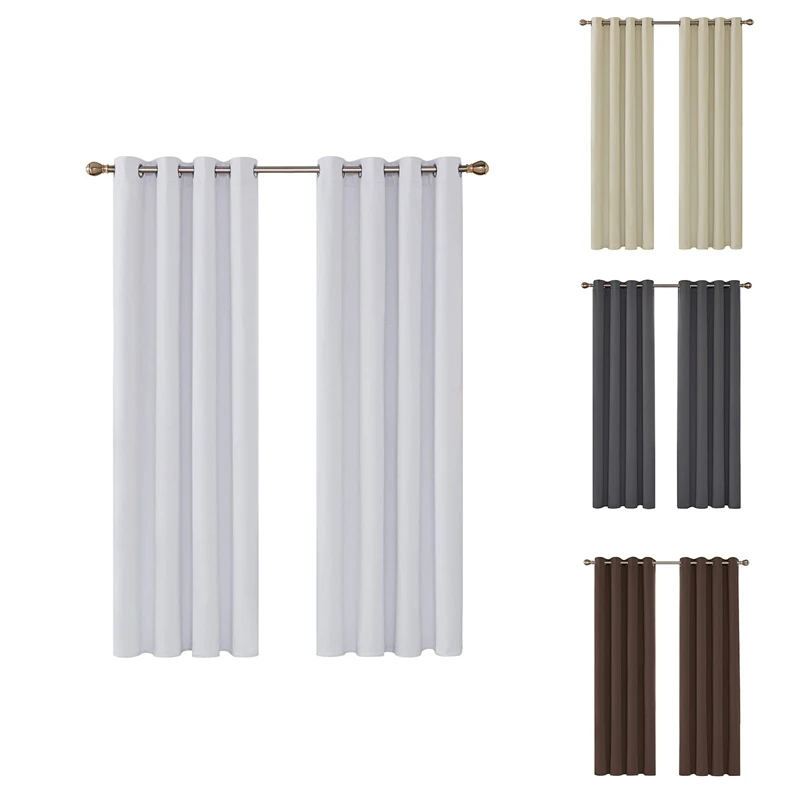 

Set Of 2 Blackout Curtains, Thermal Curtains, Opaque Curtains Room Curtain With Eyelets,108X52in (H X W)