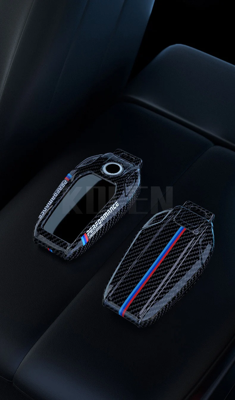 ABS di Stile Fibra di Carbonio Auto Display A LED Della Copertura Della Cassa Chiave Borsette Per BMW 3 5 7 Serie G11 G12 G30 G31 G32 G05 G07 X3 X4 X5 X6 X7 i8 - S0498e95f09fc44398c07c9be6fa593f14