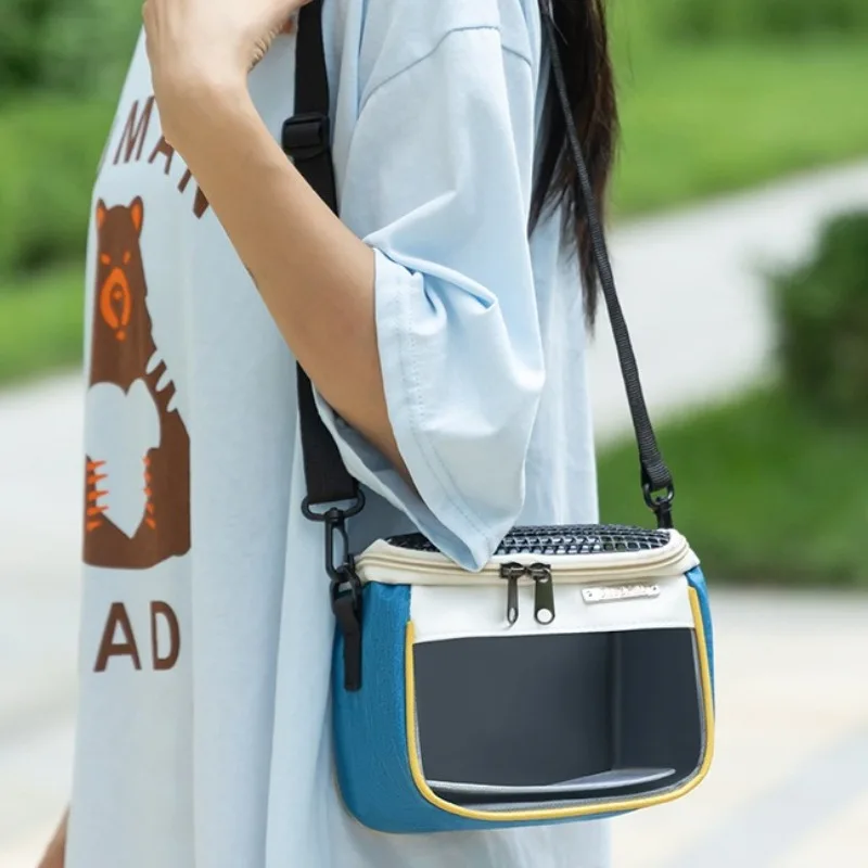 Borsa da Trasporto Portatile per Piccoli Animali, Traspirante, per Viaggi e Gite, Borsa a Tracolla per Criceti e Ricci, Accessori per Esterni - immagine 2