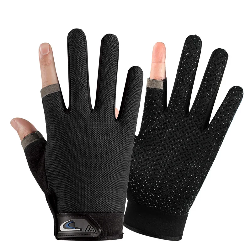 Gants de pêche imperméables anti-dérapants 3 doigts coupés pour carpe chasse extérieur