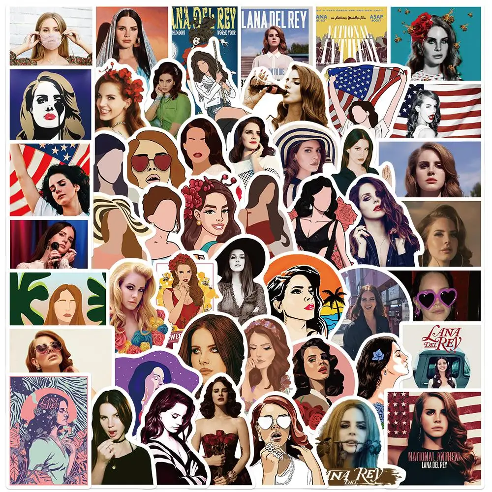 50PCS Singer Lana Del Rey Sticker DIY Laptop Guitar Phone