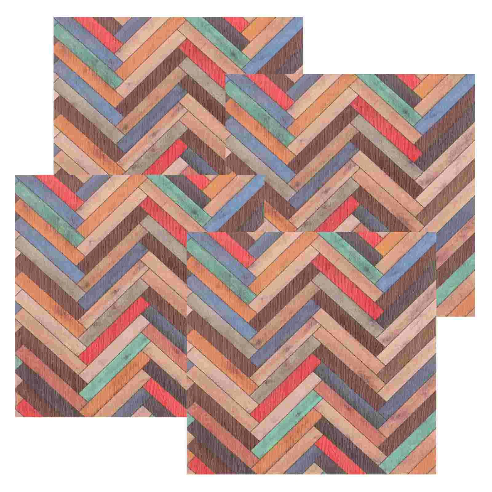 

4pcs Mini Flooring Sticker Miniature Floor House Adhesive Wallpaper Sticker