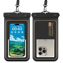 Universal Waterproof Phone Pouch with Lanyard - Secure Protection for Devices up to 7.0 Inches (Black)
