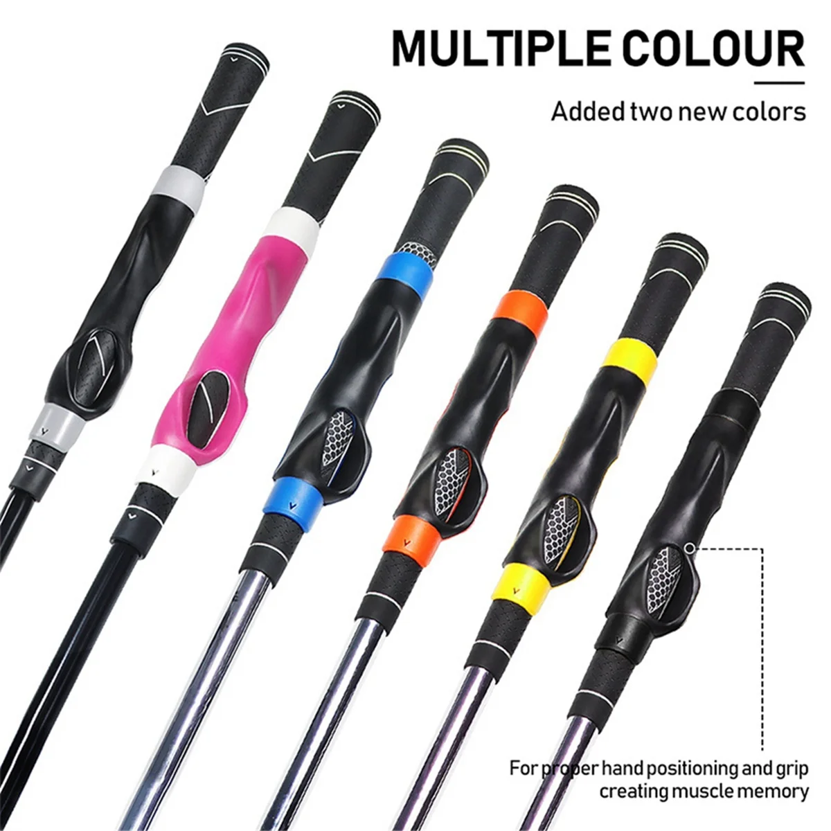 Golf Grip Training Aid Golf Club Handle for Swing Grip Trainer Left Right Hand Practice Aid,Black 4