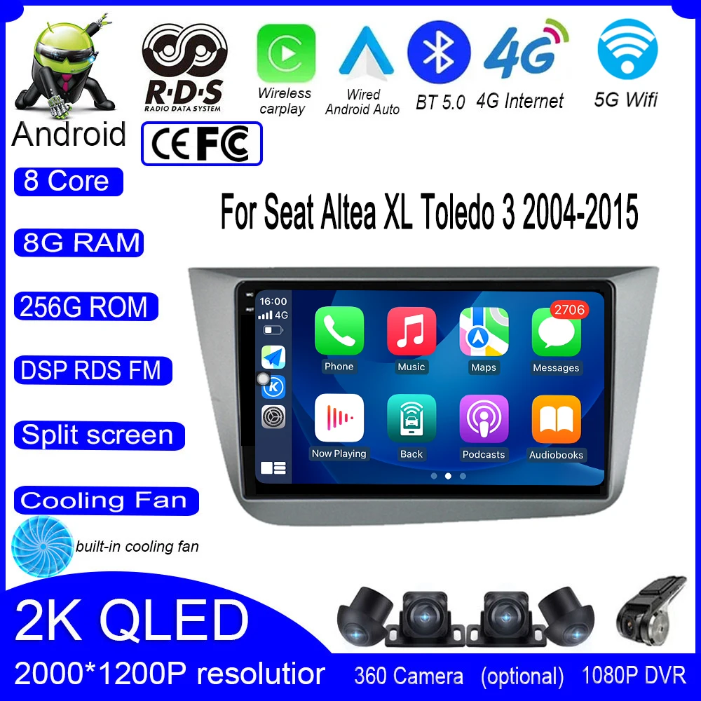 RHD Android 13 For Seat Altea XL Toledo 3 2004-2015 Car GPS Video Radio  Carplay Player Navigation Stereo Multimedia - AliExpress