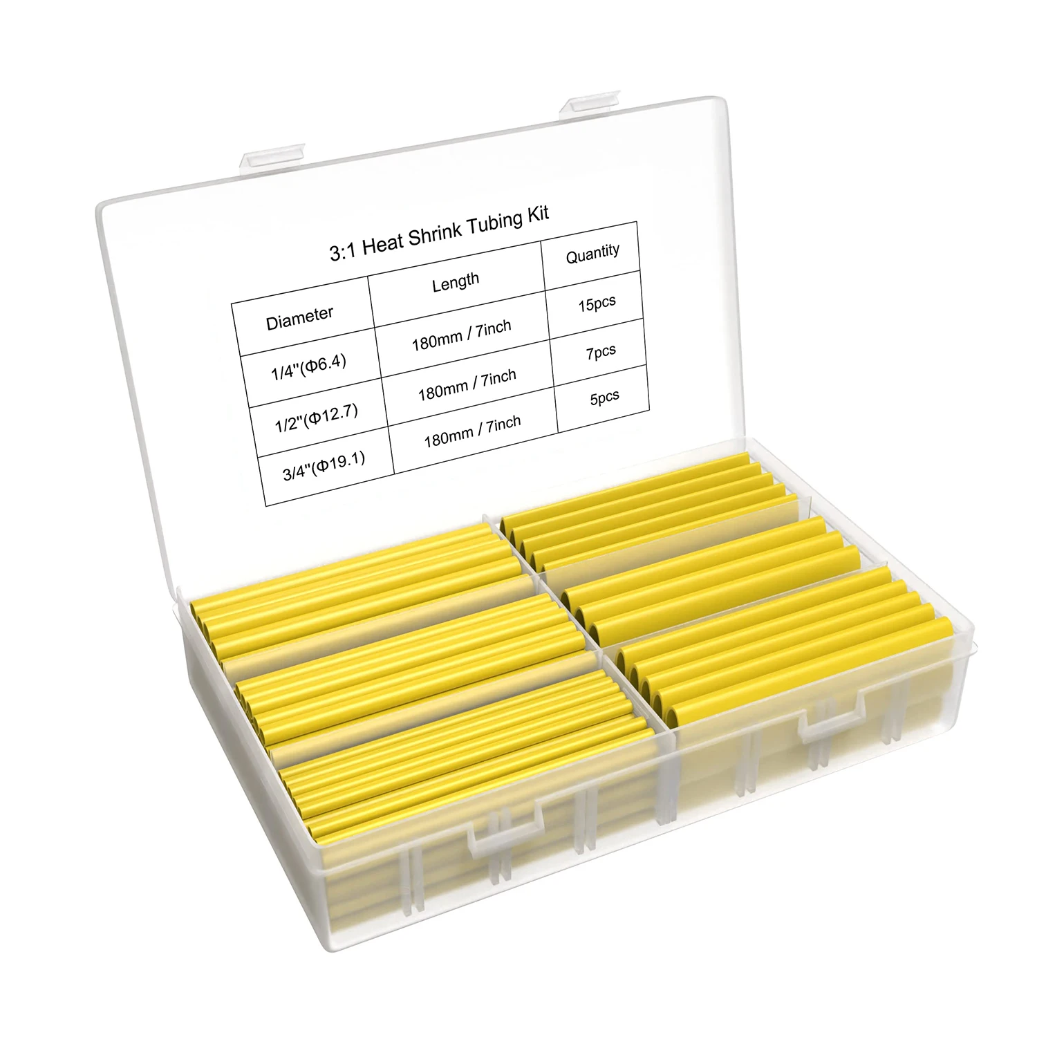 Marine Grade Dual Wall Heat Shrink Tubing Kit - 130 Pcs, 3:1 Adhesive Lined, 6 Diameter Options