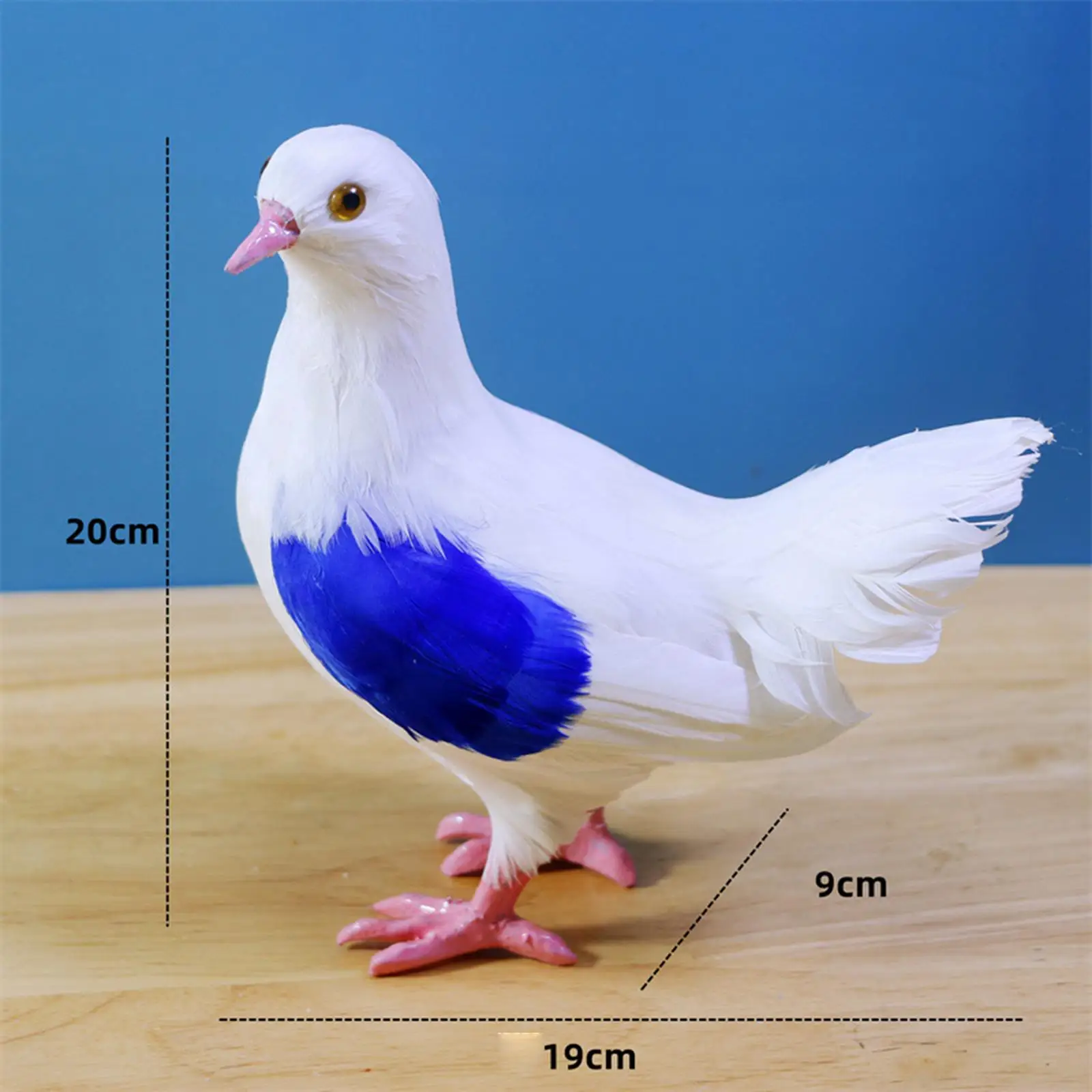 

Artificial Pigeon Model Pigeon Figurine Decorative Feathered Bird Model Fake Dove for Courtyard Outdoor Lawn Patio Home Decor