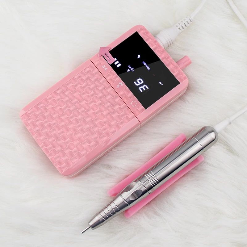 Nail Supplies for Professionals Silver Slim Brushless Handpiece Strong Power Rechargeable Nail Drill Machine Nail Efile 4