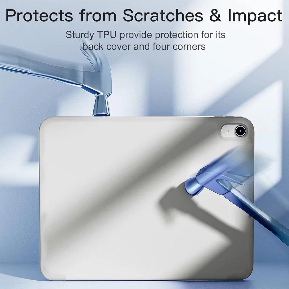 Trifold Stand Smart Case with Pencil Holder and Soft Back, Auto Sleep/Wake Feature