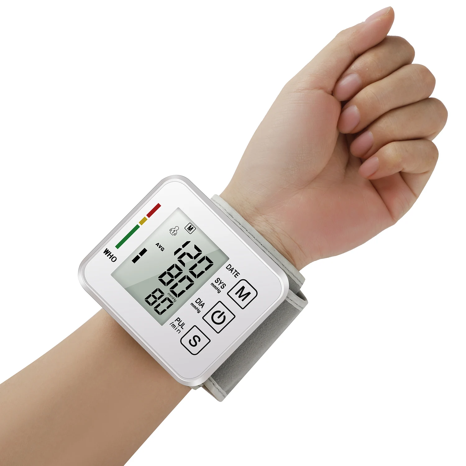 Medical Digital Wrist Blood Pressure Monitor Heart Rate Pulse Meter Measure Sphygmomanometer PR LCD Screen Portable Health Care