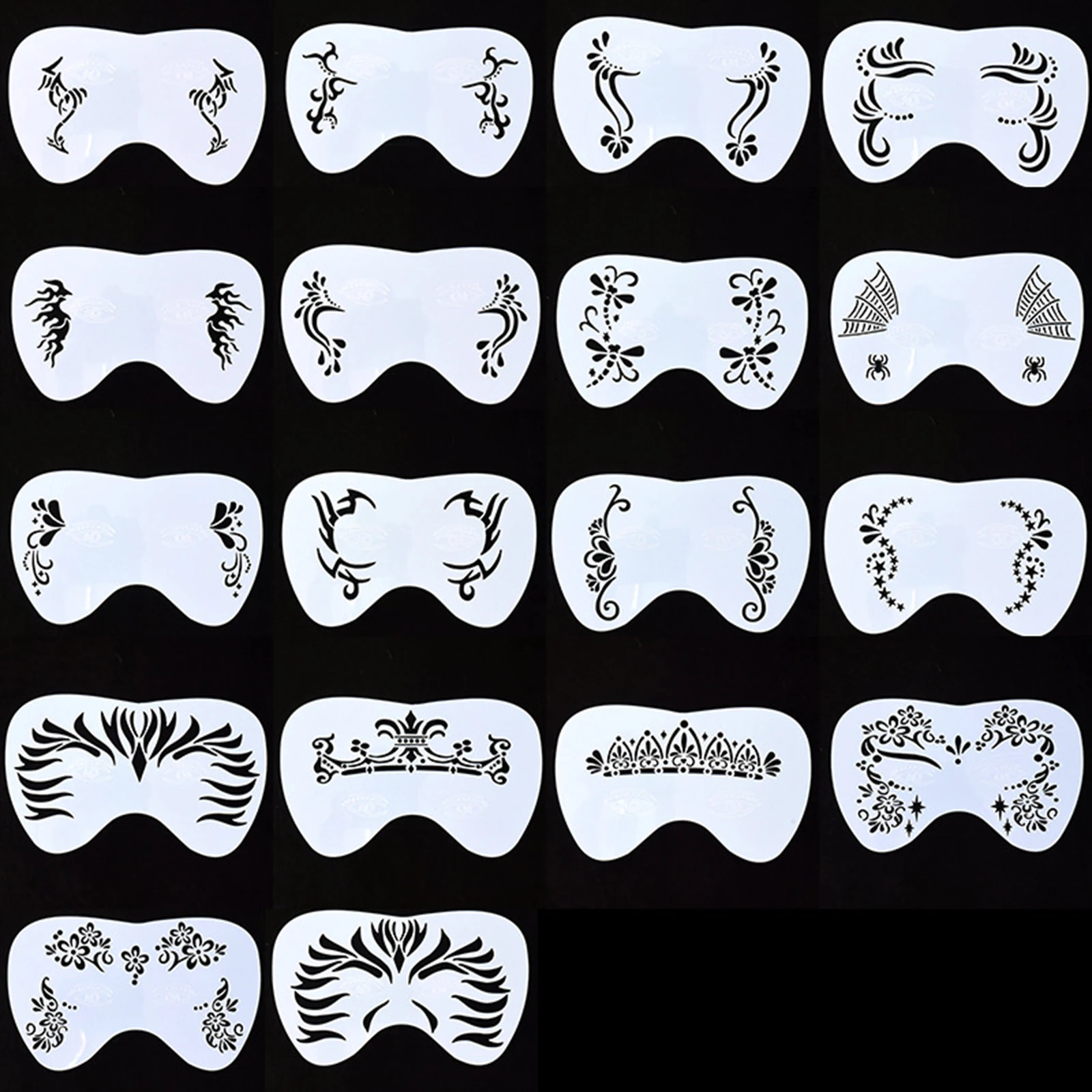 Face Painting Templates for Holiday Halloween Premium Material Multiple Pattern DIY Party Makeup Supplies Lightweight Reusable 2
